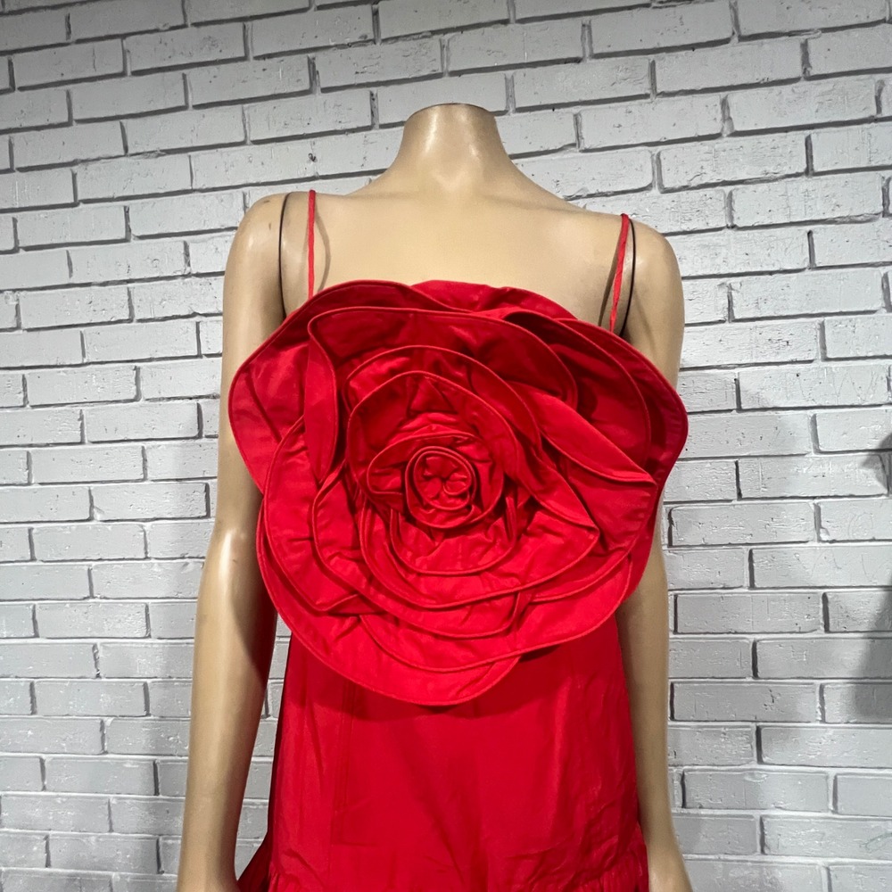 Farm Rio Red Balloon 3D Floral Mini Dress | Size M - Picture 2 of 12